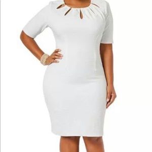 Ashley Stewart Chain Neck Textured Dress